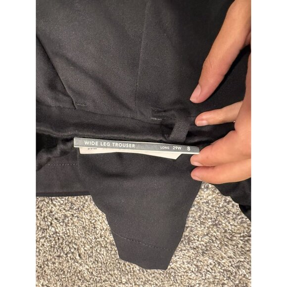 NWT American Eagle Stretch Wide Leg Trouser Black Size 8 - Picture 6 of 7